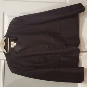 Talbots Womans  size 18W brown blazer with geometric pattern of wool blend